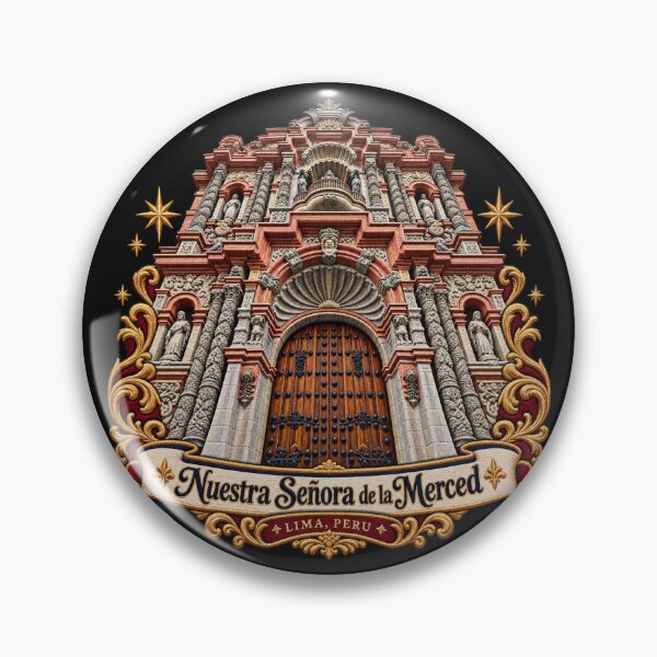 Item preview, Nuestra Señora de la Merced Basilica Embroidery Crest – Lima Peru Baroque Architecture Art designed and sold by Emoji Emblems.