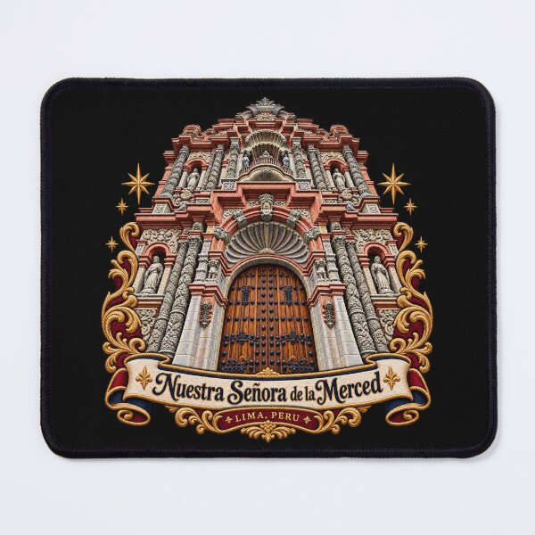 Item preview, Nuestra Señora de la Merced Basilica Embroidery Crest – Lima Peru Baroque Architecture Art designed and sold by Emoji Emblems.