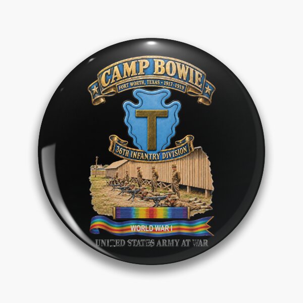 Item preview, Army - Camp Bowie, Fort Worth TX  w Scene - 3D - Enhanced - SVC WWI designed and sold by Military Insignia Products.