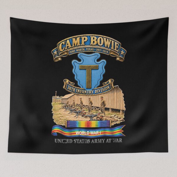 Item preview, Army - Camp Bowie, Fort Worth TX  w Scene - 3D - Enhanced - SVC WWI designed and sold by Military Insignia Products.