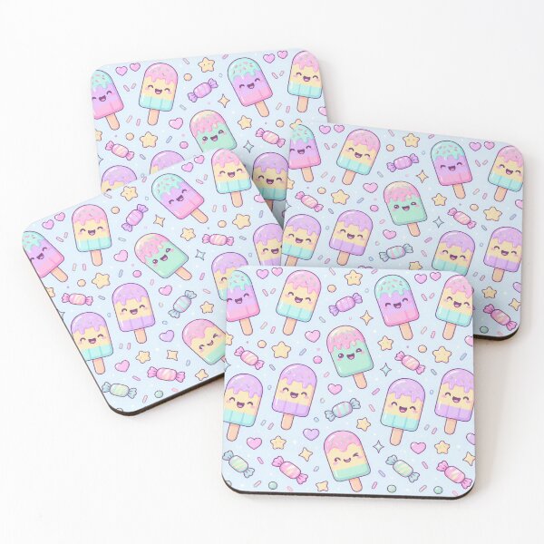 Item preview, Kawaii Rainbow Popsicle Pastel Candy Pattern designed and sold by Soft Berry Studio.