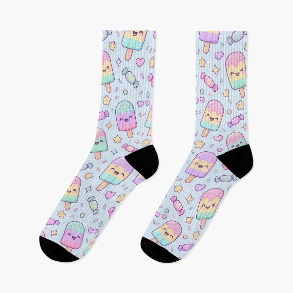 Item preview, Kawaii Rainbow Popsicle Pastel Candy Pattern designed and sold by Soft Berry Studio.