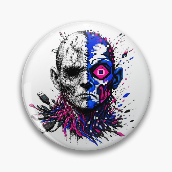 Item preview, Biomechanical Humanoid Data Crash Techwear Aesthetic Skull designed and sold by chattsuede.