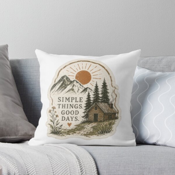 Item preview, Simple Things Good Days Vintage Mountain Cabin Rustic Nature Wall Art designed and sold by Sepia soul.