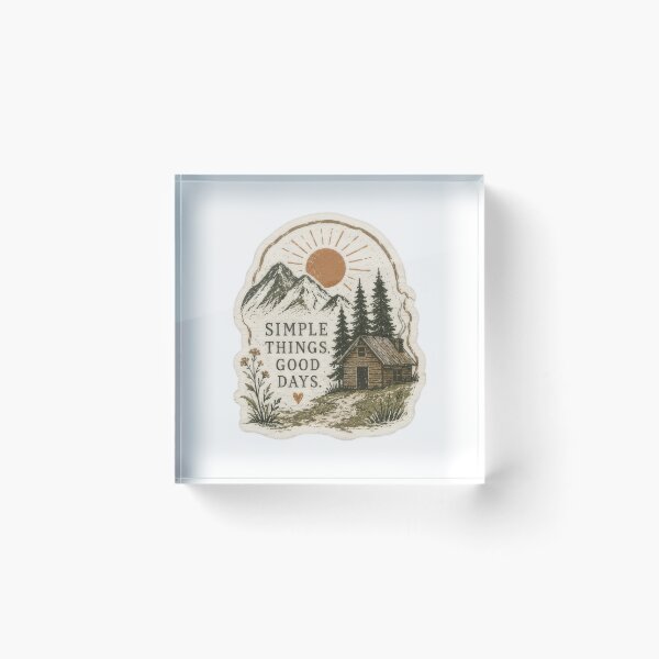 Item preview, Simple Things Good Days Vintage Mountain Cabin Rustic Nature Wall Art designed and sold by Sepia soul.