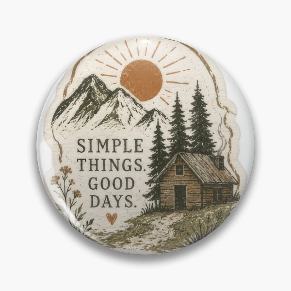 Item preview, Simple Things Good Days Vintage Mountain Cabin Rustic Nature Wall Art designed and sold by Sepia soul.
