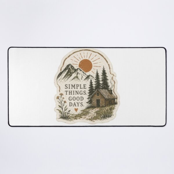 Item preview, Simple Things Good Days Vintage Mountain Cabin Rustic Nature Wall Art designed and sold by Sepia soul.