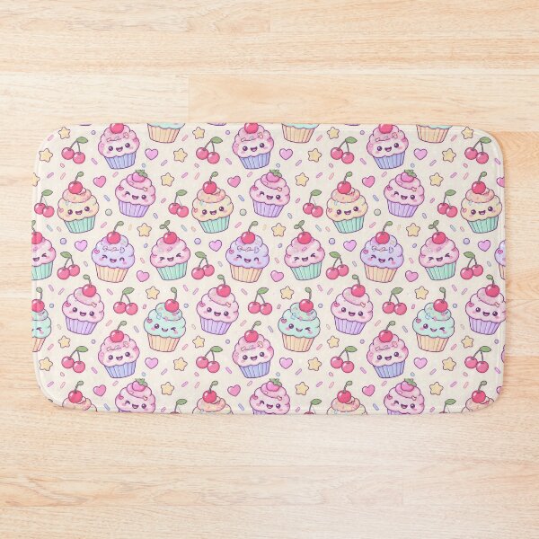 Item preview, Kawaii Cherry Cupcake Pastel Sweets Pattern designed and sold by Soft Berry Studio.
