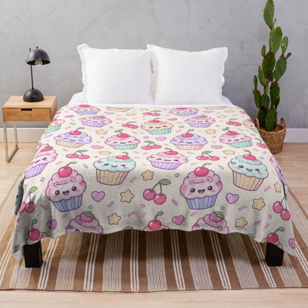 Item preview, Kawaii Cherry Cupcake Pastel Sweets Pattern designed and sold by Soft Berry Studio.