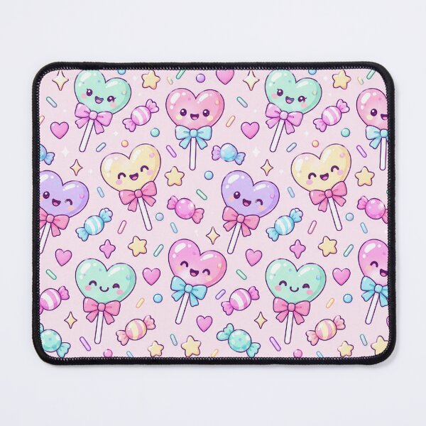 Item preview, Kawaii Heart Lollipop Pastel Candy Pattern designed and sold by Soft Berry Studio.