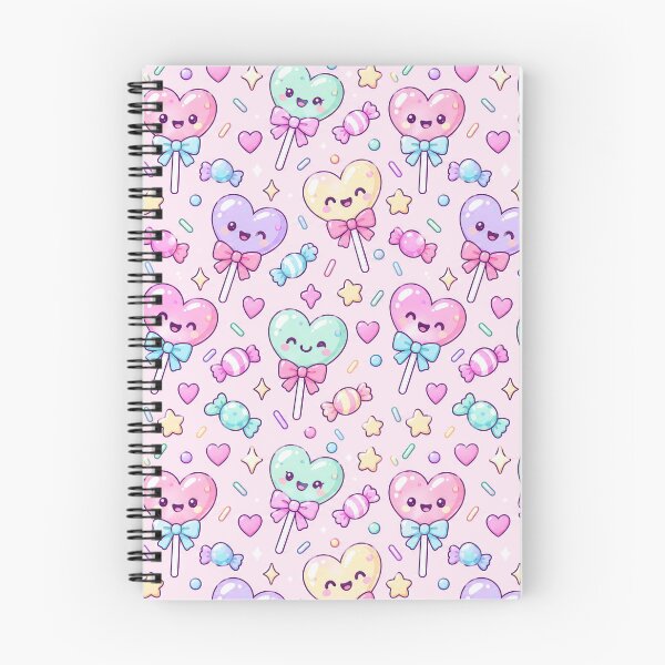 Item preview, Kawaii Heart Lollipop Pastel Candy Pattern designed and sold by Soft Berry Studio.