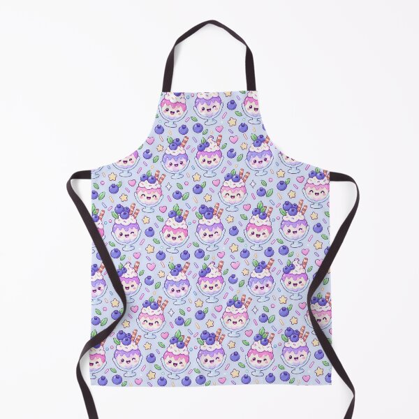 Item preview, Kawaii Blueberry Sundae Pastel Dessert Pattern designed and sold by Soft Berry Studio.