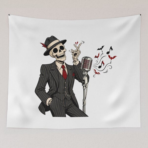 Item preview, Goth Skeleton Jazz Singer Spooky Crooner Suit designed and sold by chattsuede.
