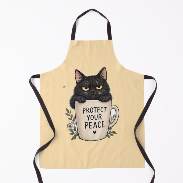 Item preview, Protect Your Peace Black Cat designed and sold by DrAsmaaMohamed.