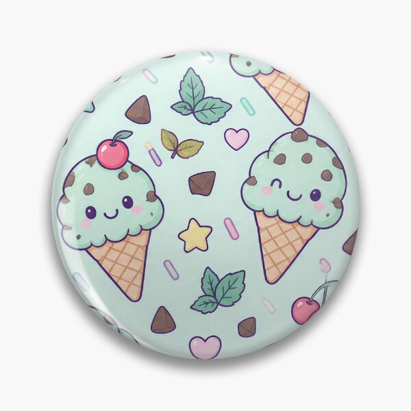 Item preview, Kawaii Mint Chocolate Ice Cream Cake Pattern designed and sold by Soft Berry Studio.