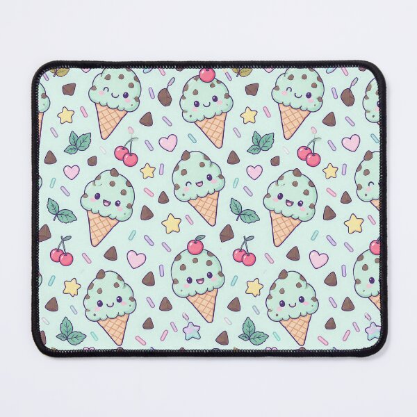 Item preview, Kawaii Mint Chocolate Ice Cream Cake Pattern designed and sold by Soft Berry Studio.