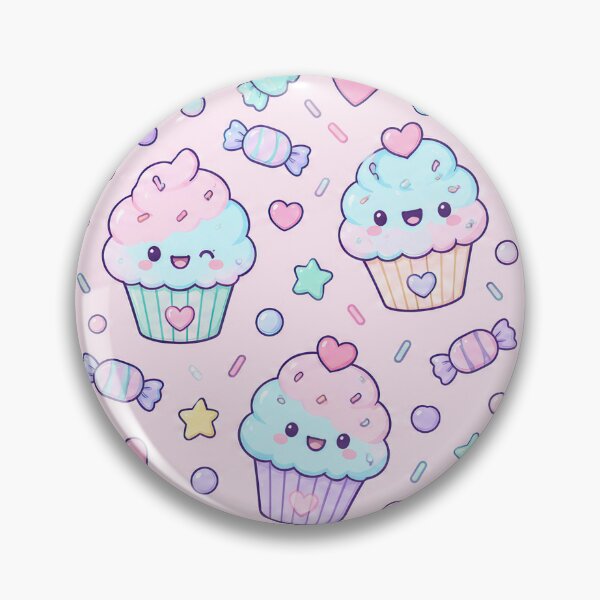 Item preview, Kawaii Cotton Candy Cupcake Pastel Pattern designed and sold by Soft Berry Studio.