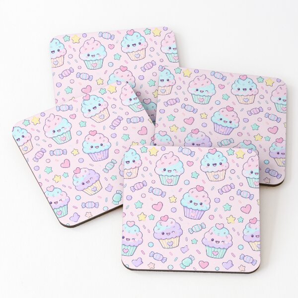 Item preview, Kawaii Cotton Candy Cupcake Pastel Pattern designed and sold by Soft Berry Studio.