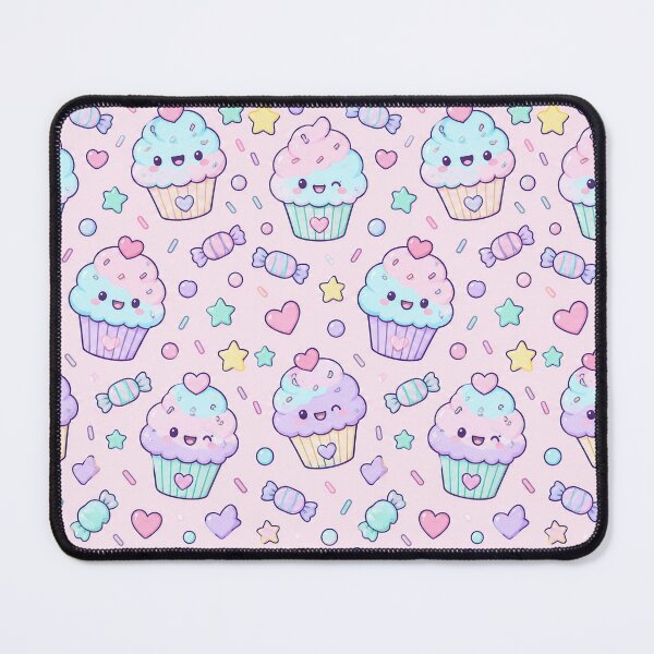 Item preview, Kawaii Cotton Candy Cupcake Pastel Pattern designed and sold by Soft Berry Studio.