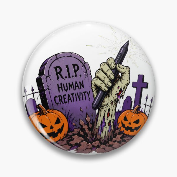 Item preview, RIP Human Creativity Digital Creator Zombie Halloween designed and sold by chattsuede.