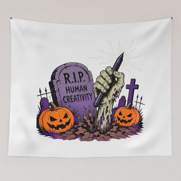 Item preview, RIP Human Creativity Digital Creator Zombie Halloween designed and sold by chattsuede.