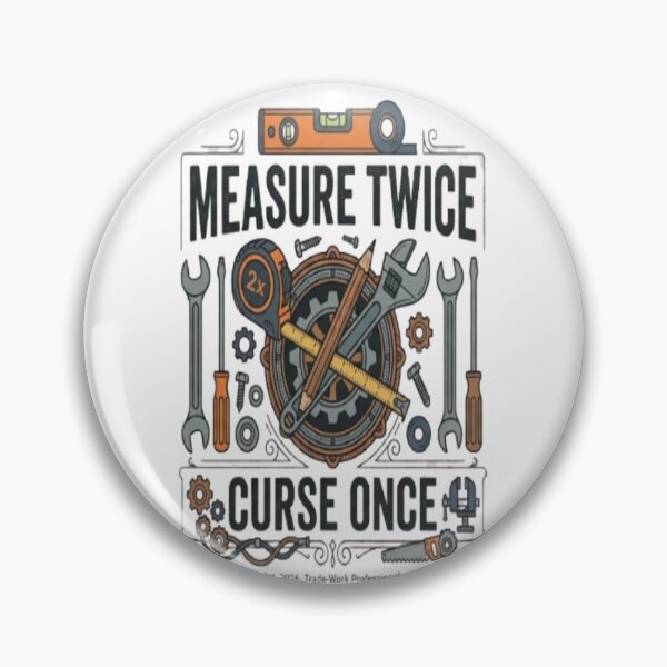 Item preview, Measure Twice Curse Once Funny Tradesman Electrician Gift designed and sold by ArtsyElegance4U ⭐⭐⭐⭐⭐.