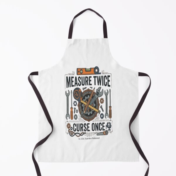 Item preview, Measure Twice Curse Once Funny Tradesman Electrician Gift designed and sold by ArtsyElegance4U ⭐⭐⭐⭐⭐.