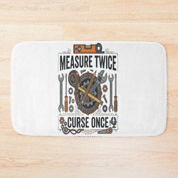 Item preview, Measure Twice Curse Once Funny Tradesman Electrician Gift designed and sold by ArtsyElegance4U ⭐⭐⭐⭐⭐.