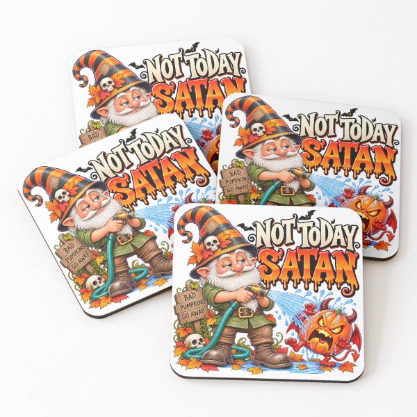 Item preview, Not Today Satan Halloween Gnome designed and sold by J-CCreations.