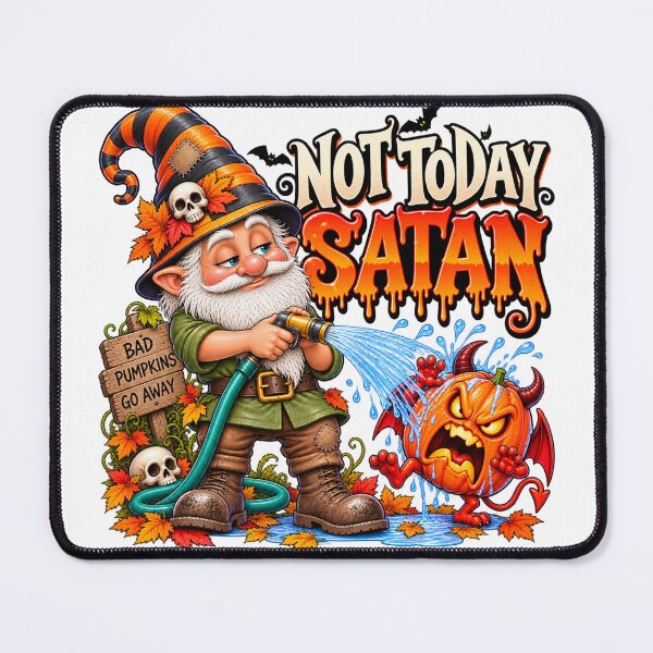 Item preview, Not Today Satan Halloween Gnome designed and sold by J-CCreations.
