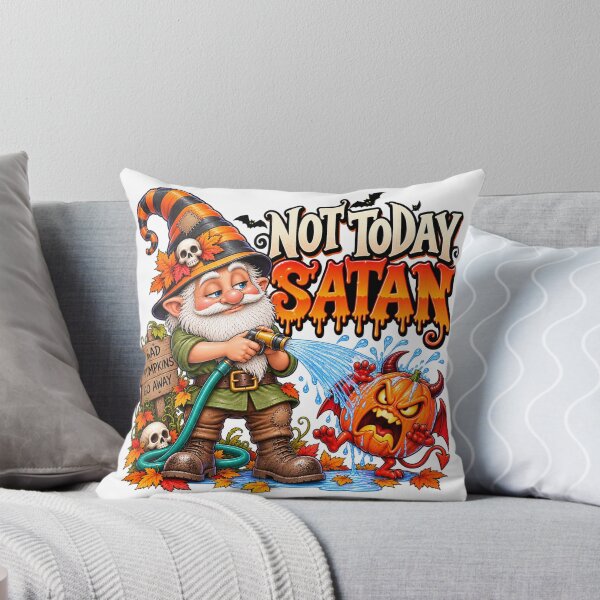 Item preview, Not Today Satan Halloween Gnome designed and sold by J-CCreations.
