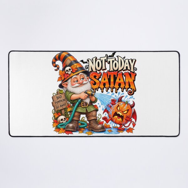 Item preview, Not Today Satan Halloween Gnome designed and sold by J-CCreations.
