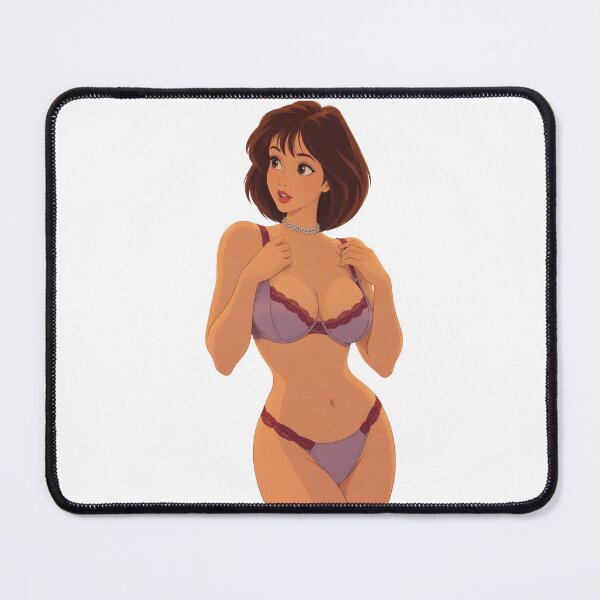 Item preview, Brunette Purple Lace Lingerie Girl - Retro 90s Cartoon Style designed and sold by Hollow Moon Studios..