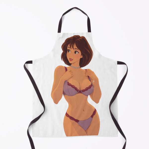 Item preview, Brunette Purple Lace Lingerie Girl - Retro 90s Cartoon Style designed and sold by  Hollow Moon Studios..