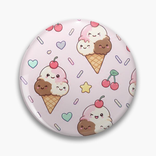 Item preview, Kawaii Neapolitan Ice Cream Pastel Pattern designed and sold by Soft Berry Studio.