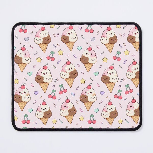 Item preview, Kawaii Neapolitan Ice Cream Pastel Pattern designed and sold by Soft Berry Studio.