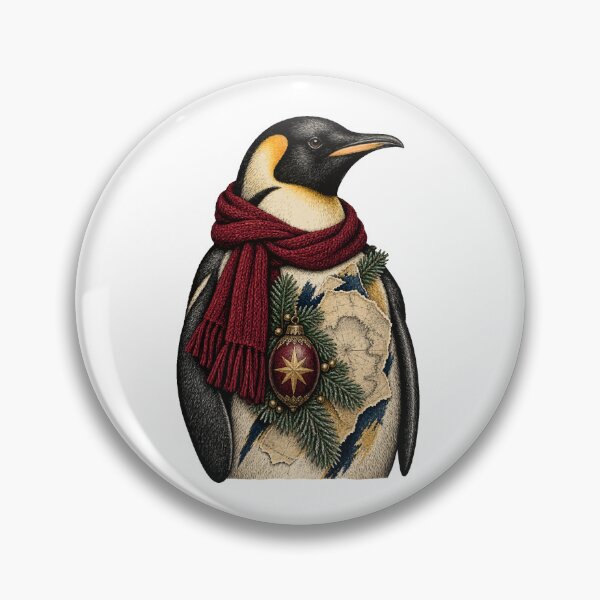 Item preview, Emperor penguin guards a starry Christmas ornament designed and sold by TaruHonu.