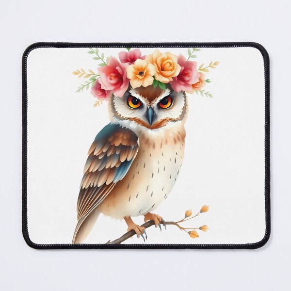 Item preview, Owl With Floral Crown designed and sold by ARTAFACT.