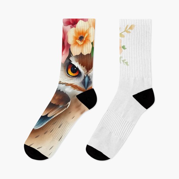 Item preview, Owl With Floral Crown designed and sold by ARTAFACT.