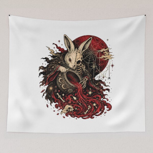 Item preview, Gothic Occult Celestial Rabbit Blood Moon Witchcore designed and sold by chattsuede.
