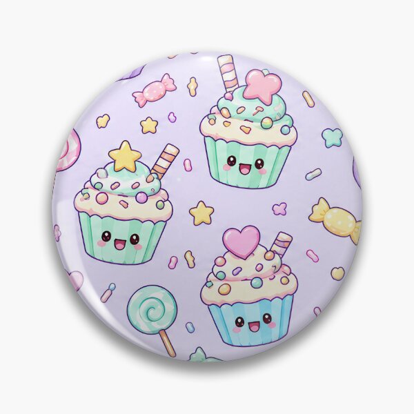 Item preview, Kawaii Candy Cupcake Pastel Sweets Pattern designed and sold by Soft Berry Studio.