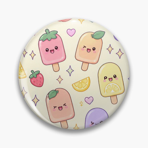 Item preview, Kawaii Fruit Popsicle Pastel Pattern designed and sold by Soft Berry Studio.