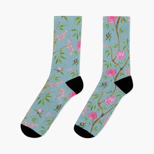 Item preview, Handpainted chinoiserie trailing floral designed and sold by Harmony and Wonderland.