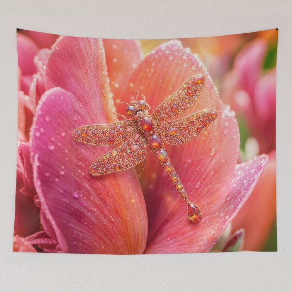 Item preview, Coral tulip and jeweled dragonfly designed and sold by KingsArtworx 2.