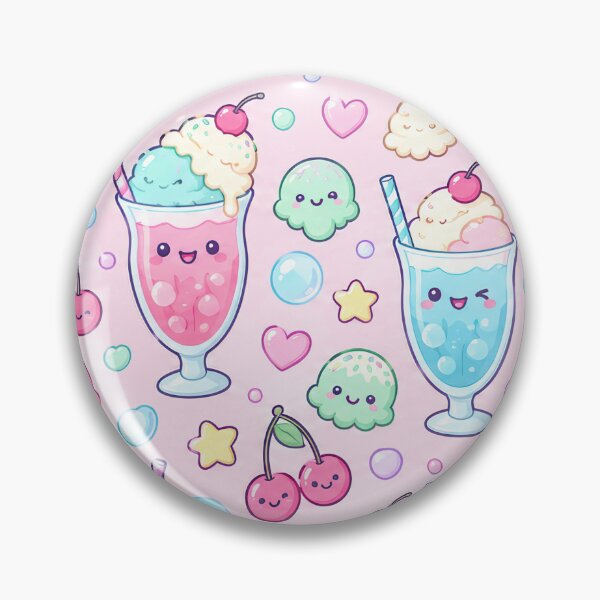 Item preview, Kawaii Ice Cream Float Pastel Pattern designed and sold by Soft Berry Studio.