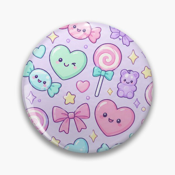 Item preview, Kawaii Candy Heart Mix Pastel Pattern designed and sold by Soft Berry Studio.