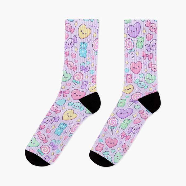 Item preview, Kawaii Candy Heart Mix Pastel Pattern designed and sold by Soft Berry Studio.