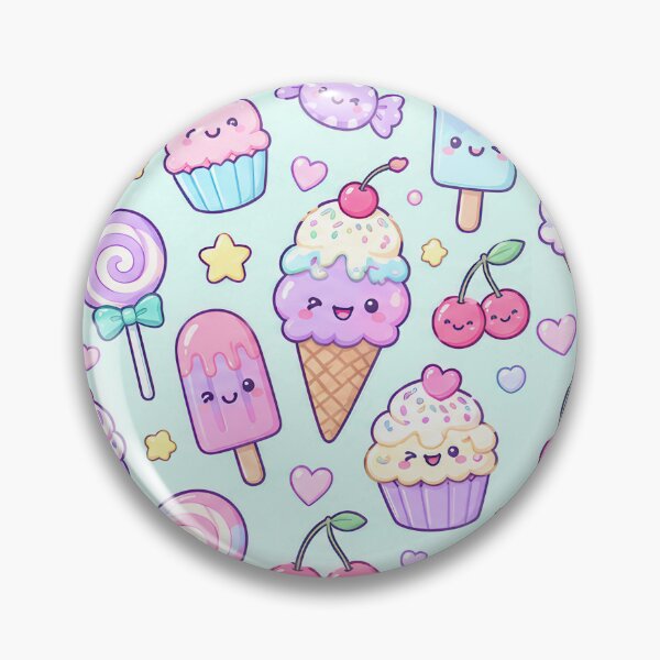 Item preview, Kawaii Sweet Treat Party Pastel Pattern designed and sold by Soft Berry Studio.