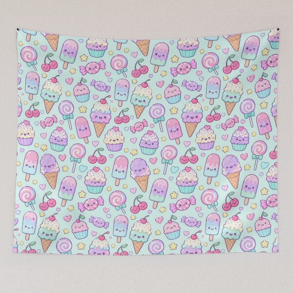 Item preview, Kawaii Sweet Treat Party Pastel Pattern designed and sold by Soft Berry Studio.