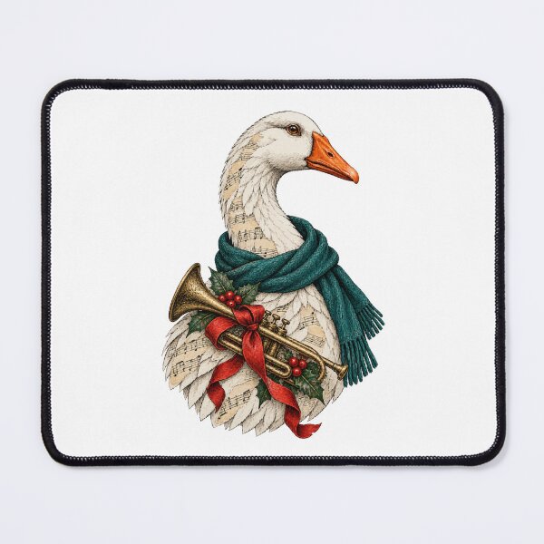 Item preview, Elegant Goose Announcing Christmas with a Trumpet designed and sold by TaruHonu.